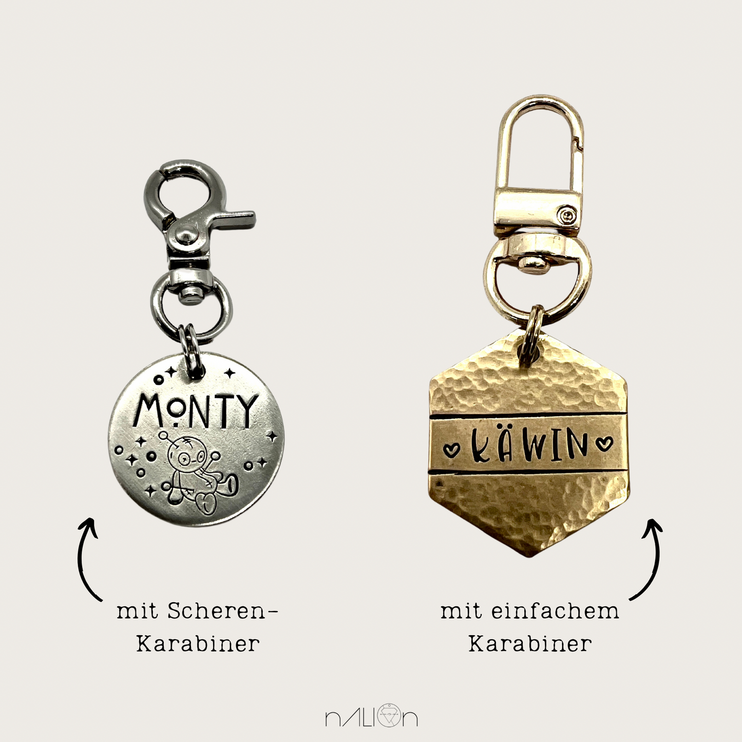 Karabiner Befestigung // Silberfarben / Goldfarben