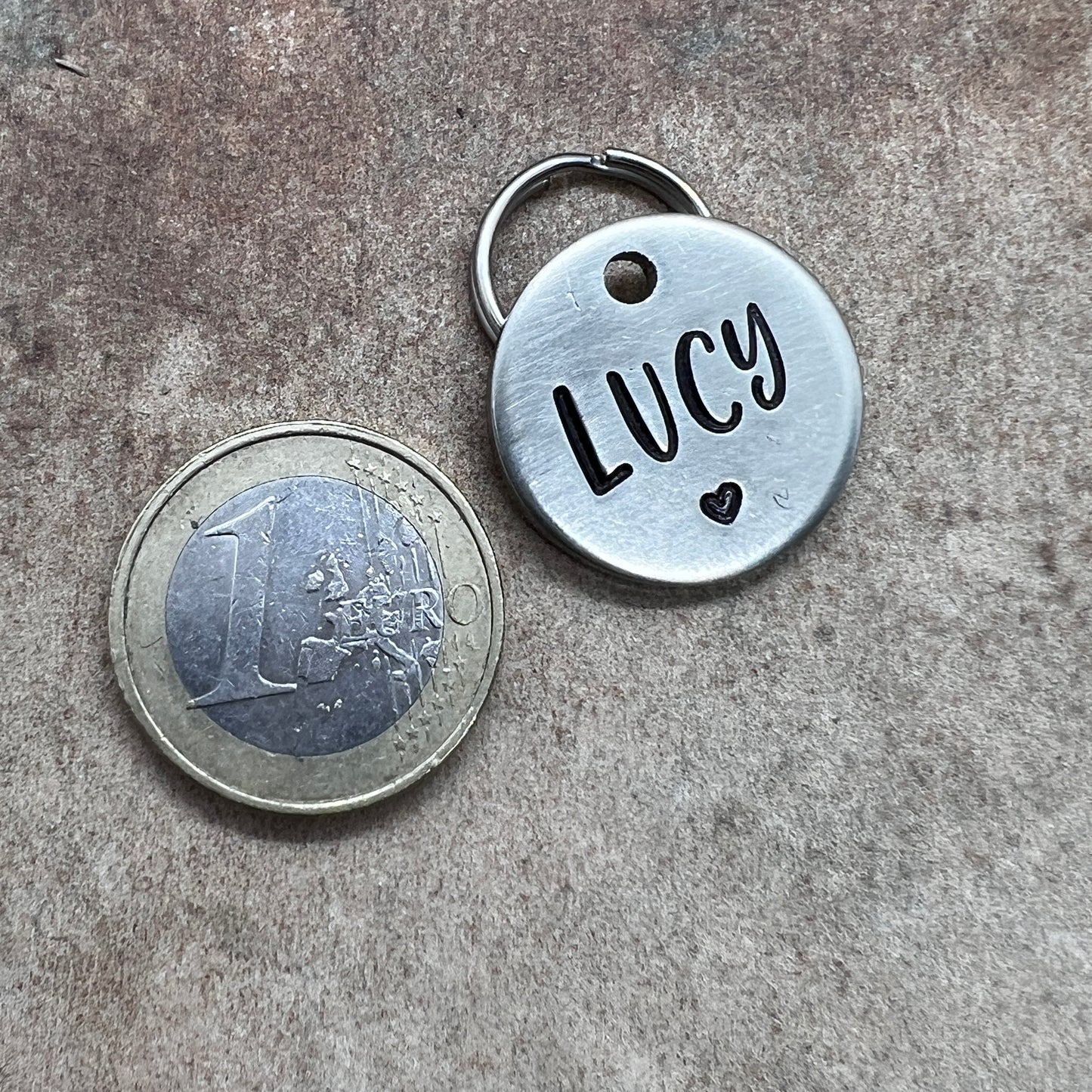 MINI SINGLE Haustiermarke // Herz // Messing / Neusilber 22mm