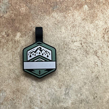Nalion SILENT TAGS - SAGE // 26x29mm - personalized silicone pet tag in a unique Nalion design