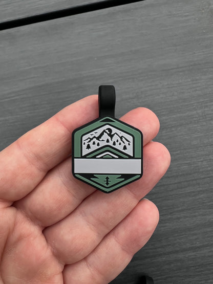 Nalion SILENT TAGS - SAGE // 26x29mm - personalized silicone pet tag in a unique Nalion design