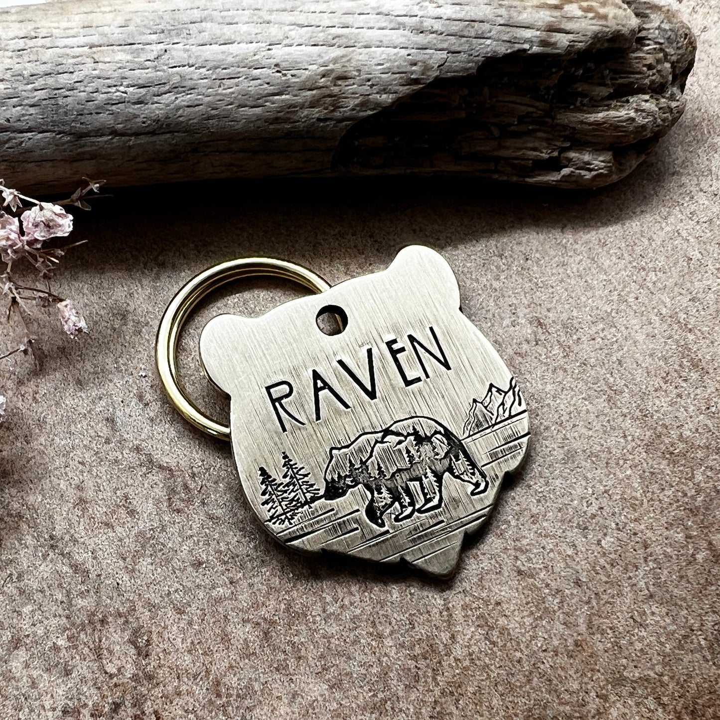 ELEMENTS design your own pet tag • Bear head 28mm