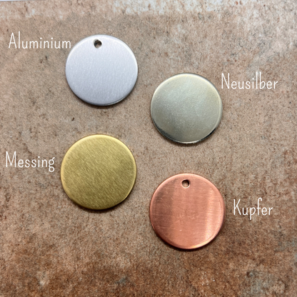 Pet tag // Single symbol // Color &amp; symbol selectable // Round 25mm