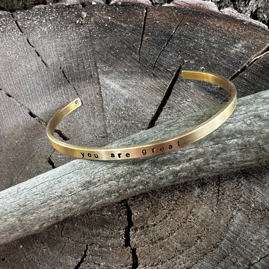 STATEMENT bangle // brass // You are great